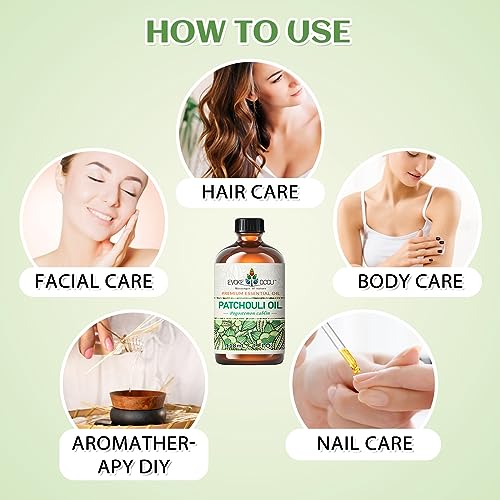 Evoke Occu Patchouli Essential Oil 4 Oz, Pure Patchouli Oil For Diffuser Skin Fragrance Diy Candle Soap Making- 4 Fl Oz #TOP2