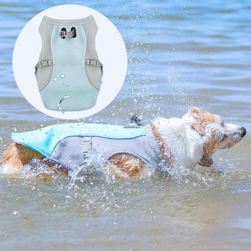 Voarge Kühlweste für Hunde, Leichtgewicht Kühlweste, Atmungsaktive Reflektierende Sicherheitsweste für Klein Mittel, UV-Schutz Hunde Kühlweste, L
