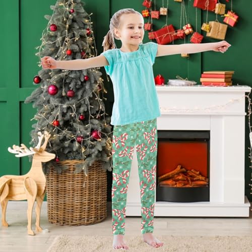 Girls Athletic Leggings Kids Comfort Dance Workout Running Yoga Pants Cute Printed for 4-10 Years3
