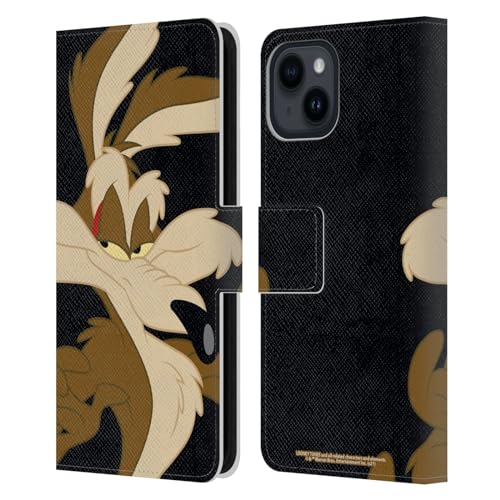 Head Case Designs sous Licence Officielle Looney Tunes Wile E. Coyote Personnages Étui Portefeuille en Cuir Compatible avec Apple iPhone 15