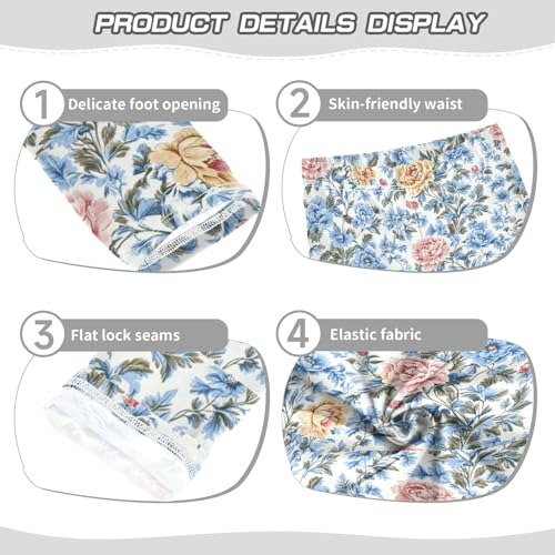 French Colorful Florals Girls Leggings Kids Yoga Pants Dance Active Tights 4T3