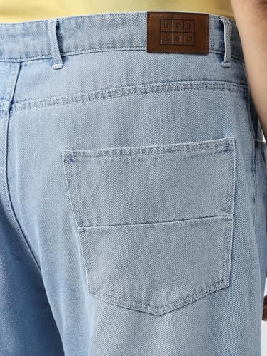 Image of Urbano Plus Men's Loose Baggy Fit Washed Jeans Non-Stretchable