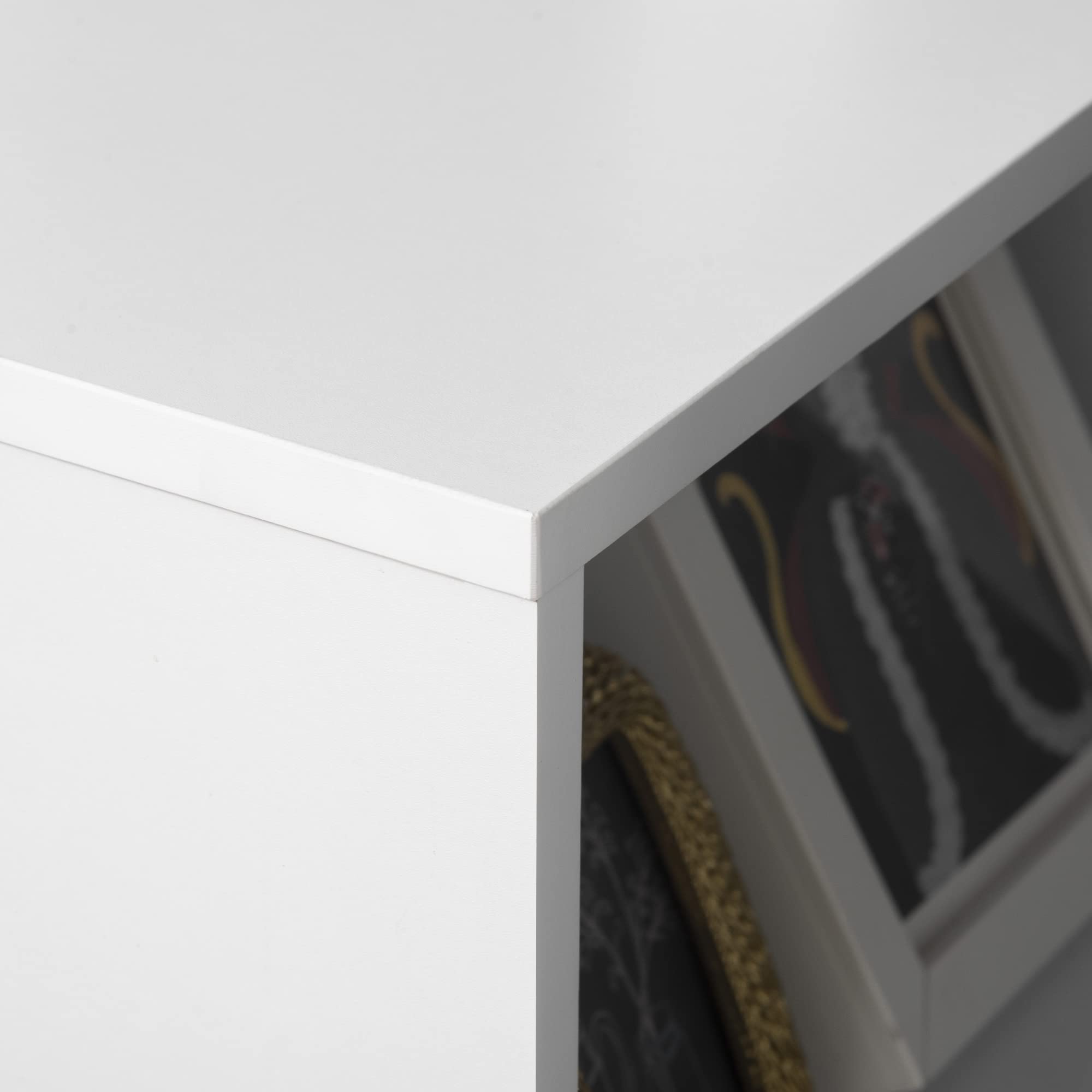 Vinsetto Mobiletto per stampanti e accessori per ufficio su ruote con 3 ripiani laterali e 2 freni Carico 30 kg per camera da letto cucina soggiorno 60x40x75,8 cm Bianco