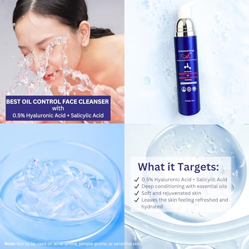 Image of A+ Korean Face Cleanser Oil Control | Daily Face Cleanser for Women and Men | Brightens Skin | Removes Dirt & Impurities | Face Care, Gentle Facewash, Non-drying, Fragrance Free Formula | Skin Care Products | Suitable for Normal and Oily Skin - 100 ml