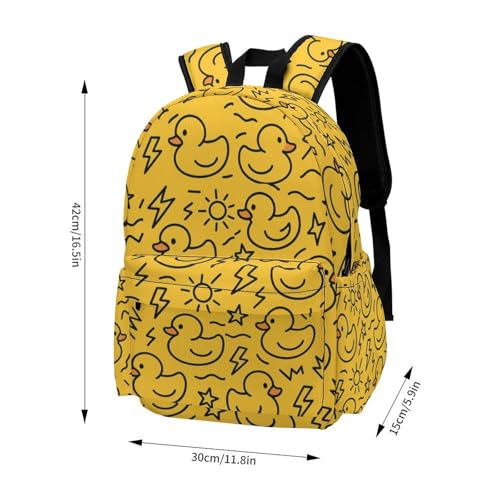 16 Inch Backpack Duck Lines Pattern Laptop Backpack School Bookbag Shoulder Bag Casual Daypack2