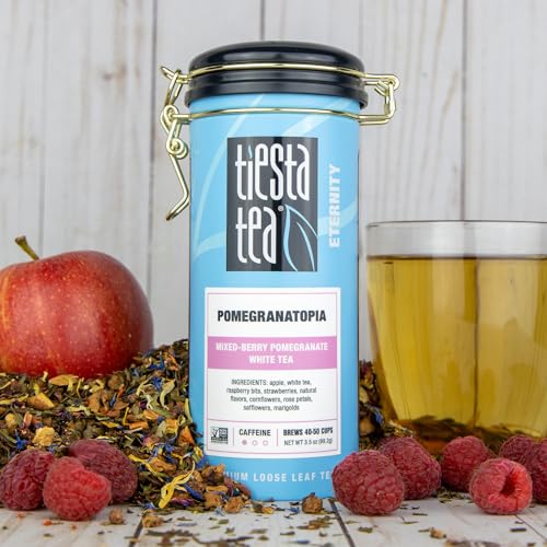 Image of Tiesta Tea Pomegranatopia - Premium Loose Leaf Mixed-Berry Pomegranate White Tea | Low-Caffeine Blend | Hot & Iced | 3.5 Ounce Refillable Tin | Brews Up to 50 Cups