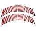16pcs decalcomania della banda del cerchione della motocicletta, adesivo della decalcomania della ruota del cerchione della motocicletta i moto 16-18 pollici adesivi striscia riflettente(red)