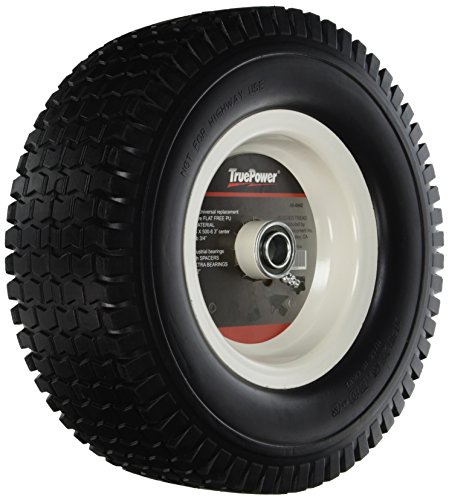 TruePower 40-4042 Flat Free Tire on Wheel with 3" Centered Hub Both 3/4" & 1/2" Bearings & Spacers
