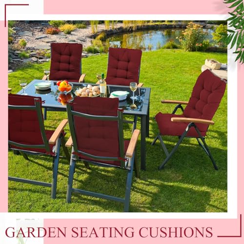 Image of Juexica Ruby Red 17 x 17 Inch 4 Sets Outdoor Patio Chair Cushion
