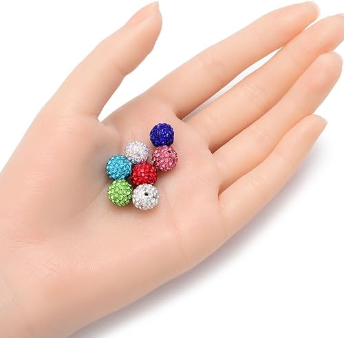 Miniatura 10 de 25 unidades Adabele AA+ Grado Atrapasoles de cristal de diamantes de imitación pavé bola de discoteca 0.315 in zafiro claro azul arcilla polimérica