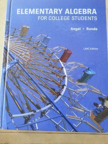 Elementary Algebra for College Students (LAVC E... 0558948790 Book Cover