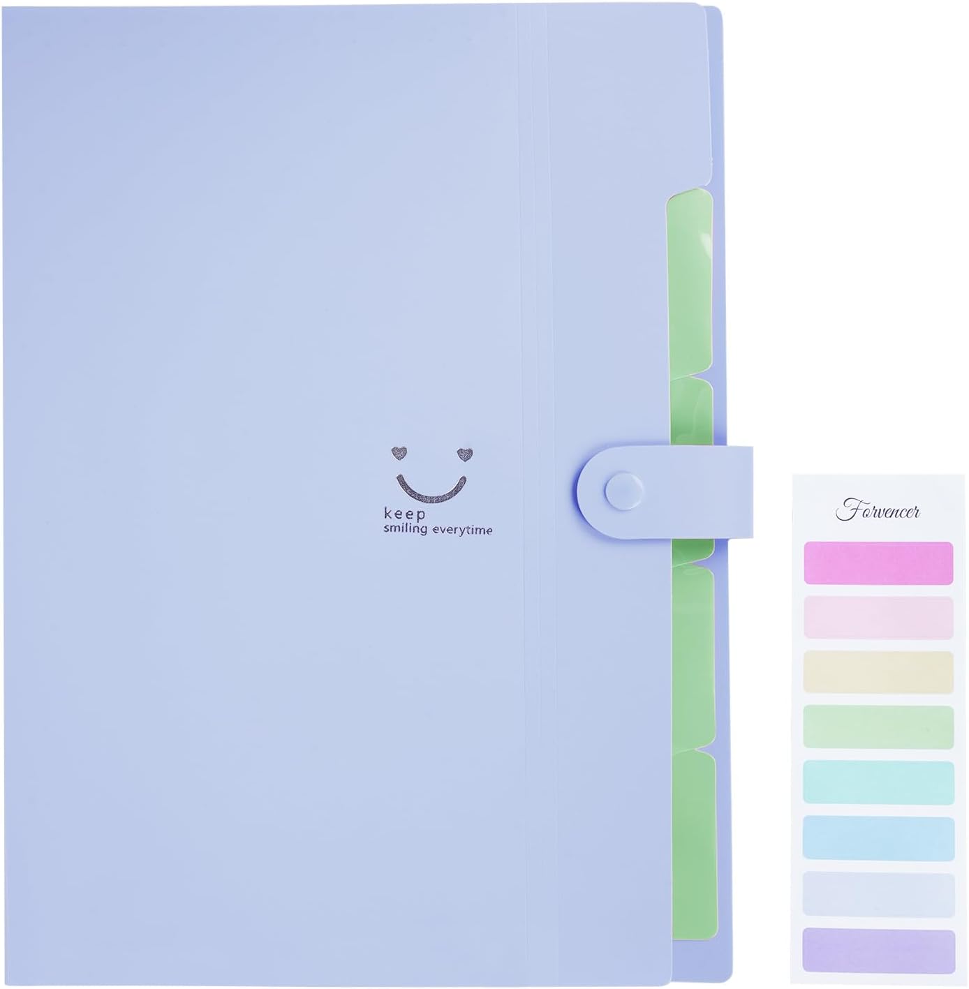 1Pc Document Organiser, A4 Document Folder with Labels, Paperwork Organiser with 5 Pockets for Home School Office Student Teacher (Purple)
