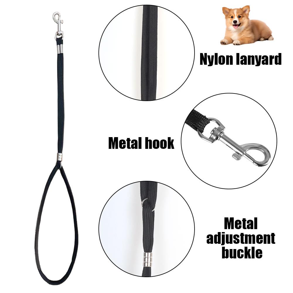 3 Pezzi Anello Toelettatura per Cani, Guinzaglio Regolabile con Fibbia Girevole a 360° per Cane, Corda Sicurezza Toelettatura per Gatti, per Animali Domestici, Vasca da Bagno