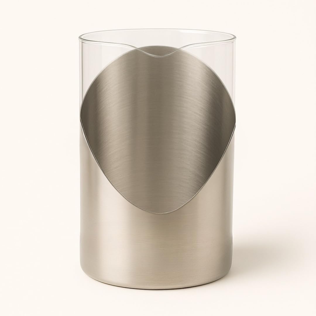 StramperPress| French Press coffee maker | HourGlass Timer| Coffee Press| (Silver, Stainless Steel)