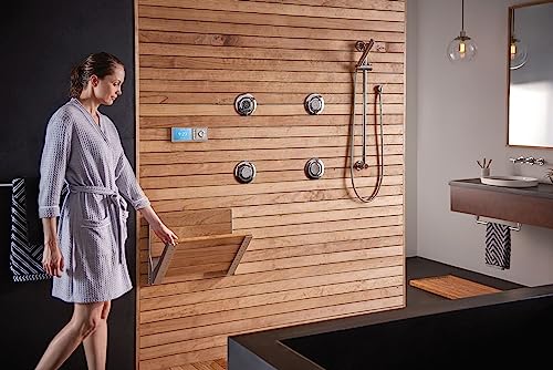 Moen Bath Safety Furniture Wood Home Care Teak Wood Aluminum Folding Shower Seat, Wall Mounted Shower Bench, DN7110