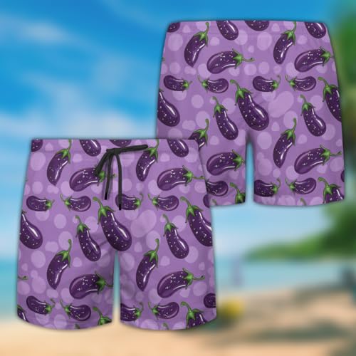 Fruit Vegetable Mens Swim Trunks - Vegan Chef Hawaiian Mens Swim Short Beach Shorts TU-SH-922