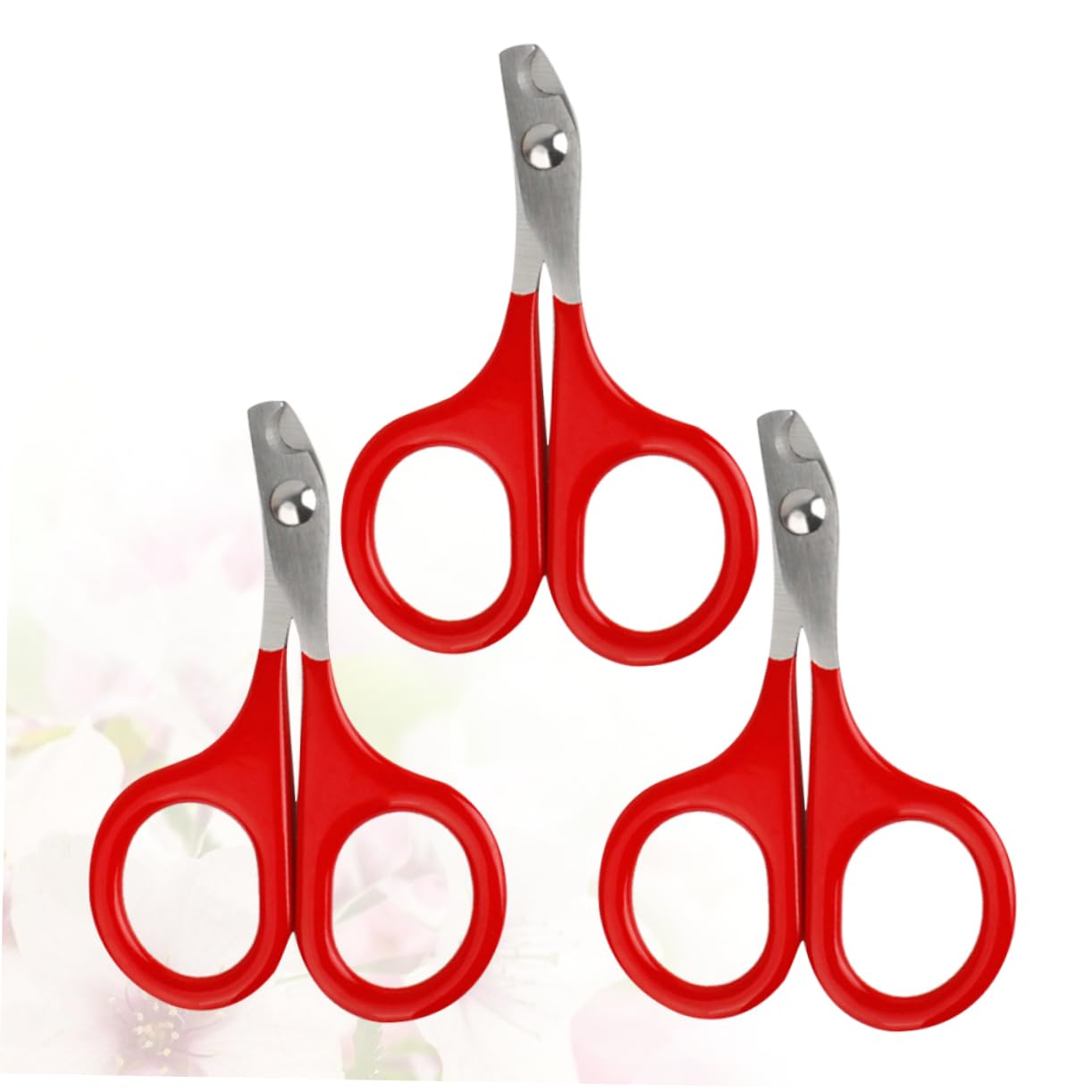 POPETPOP 3 Pcs Pet Nail Care Tool Stainless Steel Dog Cat Nail Clippers with Bend Design for Safe Grooming Salon Comfortable Operation Red