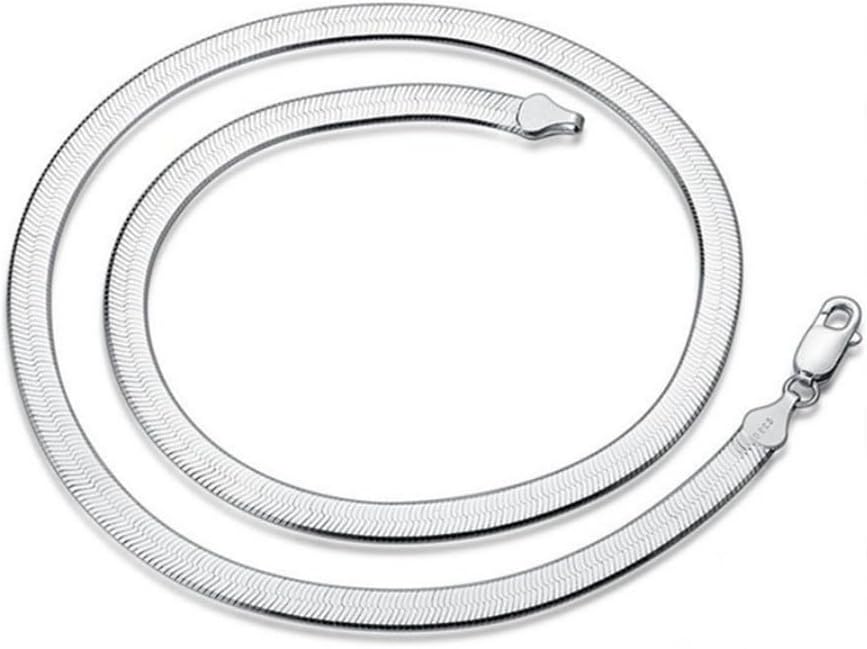 Minimalist 4MM Snake Bone Chain Necklace - 925 Sterling Silver Herringbone Flat Magic Chain for Men Women - Short Collarbone Blade Chain 20 Inches - Image 2
