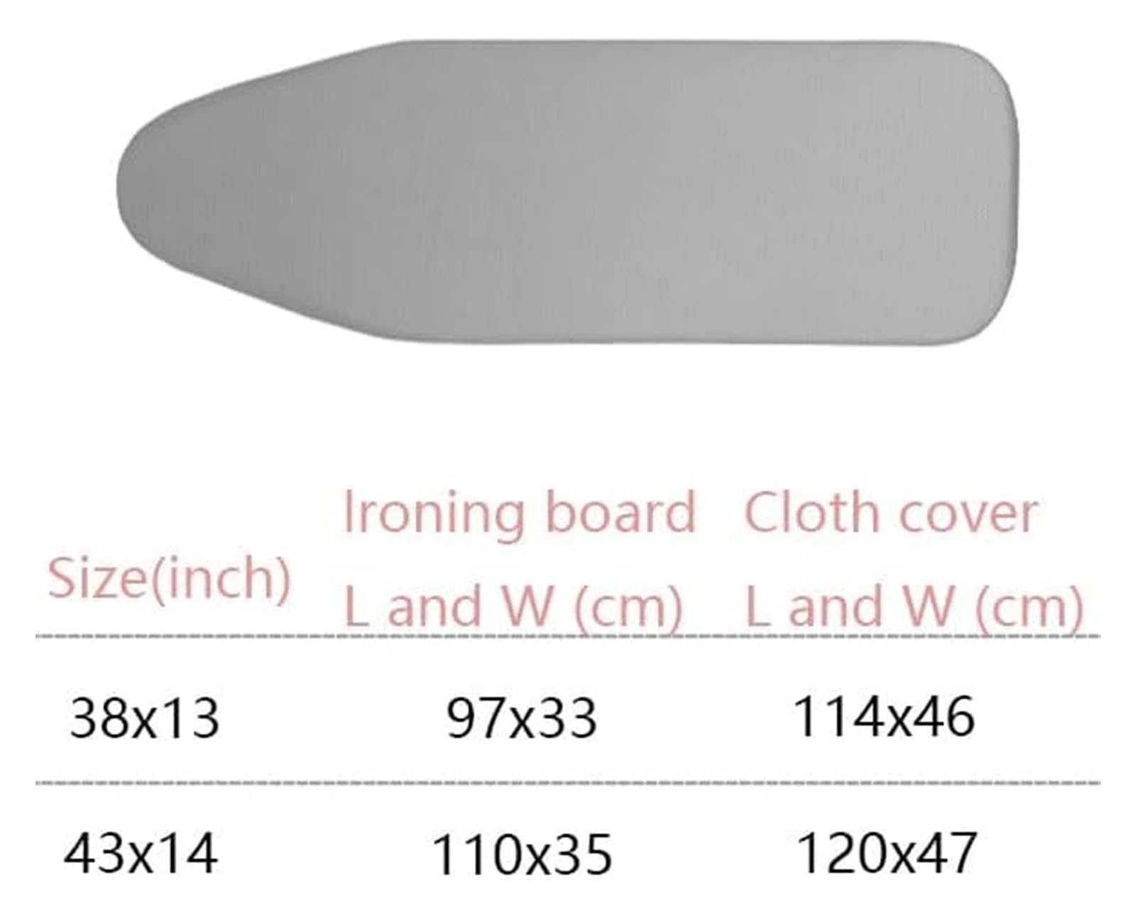 Funda for Tabla de Planchar, Funda de Repuesto Resistente al Calor.(38x13inch)