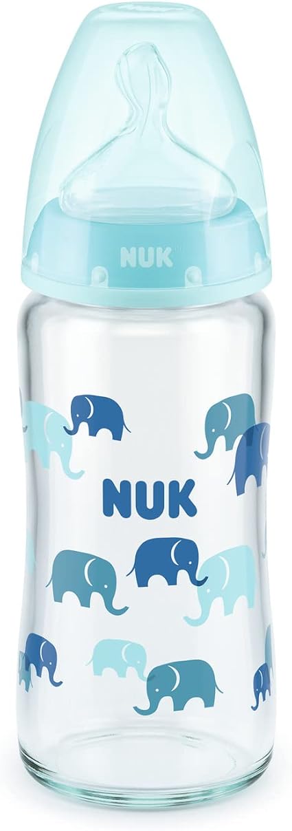 NUK ヌーク プレミアムチョイス ほ乳びん ゾウ ブルー 240ml ガラス製