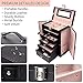 FEIYAN 6 Tier Jewelry Box, Jewelry Case with 5 Drawers, Large Storage Capacity, with Mirror, Lockable, Jewelry Storage Organizer, Gift for Loved Ones