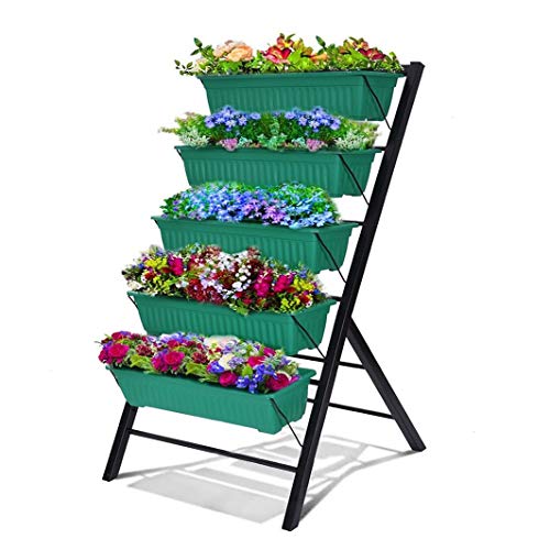 Riforla 4-Ft Raised Garden Bed - Vertical Garden Freestanding Elevated Planters 5 Container Boxes - Good for Patio Balcony Indoor...