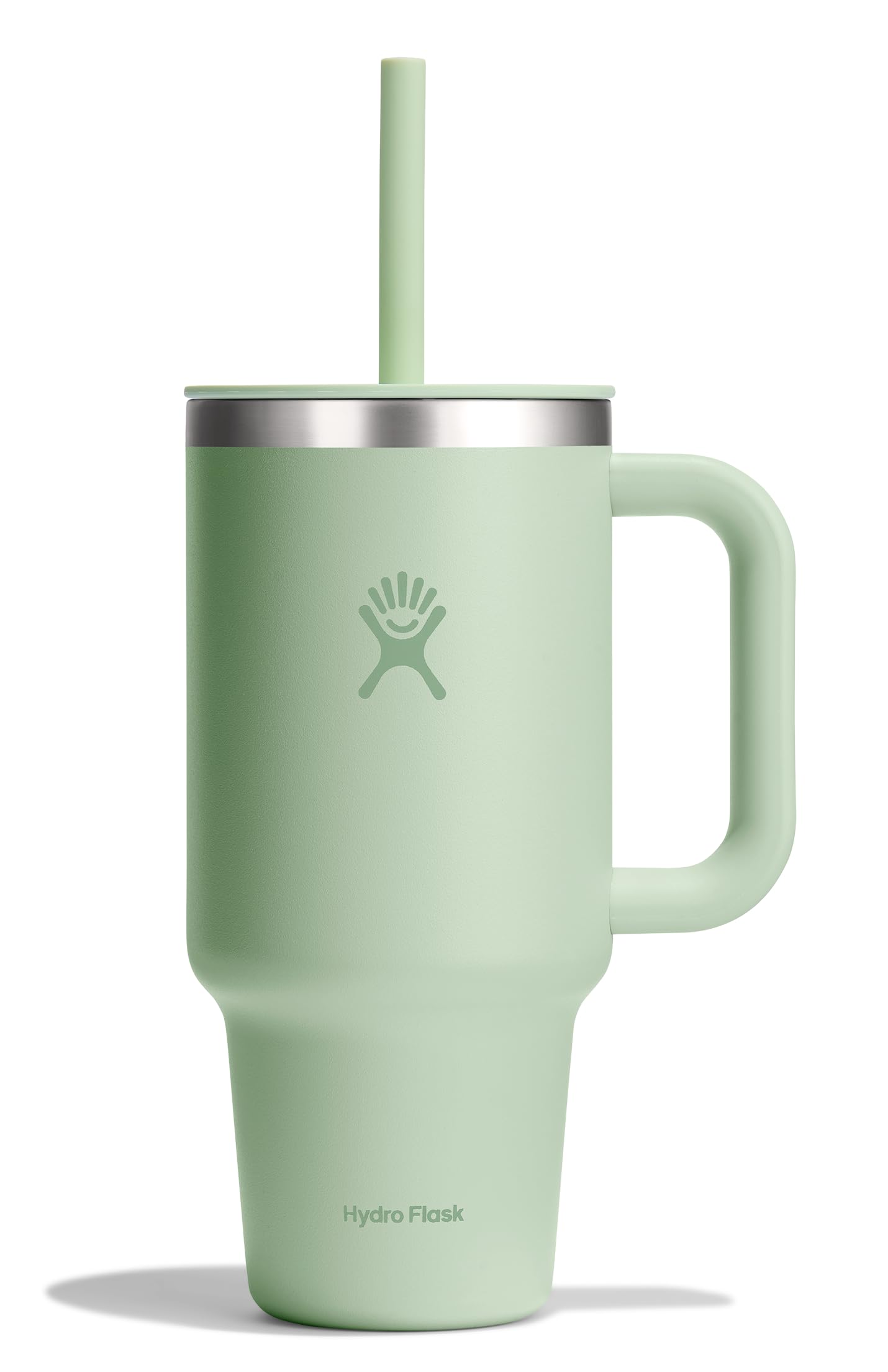 Hydro Flask 32 Oz Travel Tumbler with Handle, Lid and Straw - Insulated Stainless Steel in 32 Oz Aloe Green
