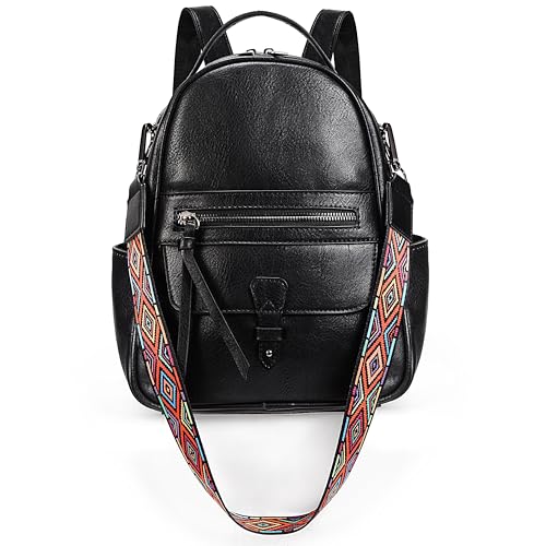 Uromee PU Leather Mini Backpack Purse for Women Fashion Multipurpose Design Handbag Ladies Shoulder Bags Travel Backpack