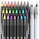 Creativepeak Aquarell-Pinselstifte, 24 lebendige Farbmarker mit weicher Spitze und 2 Mischpinseln, Aquarell-Pinselstift-Set für Kalligraphie und Schrift