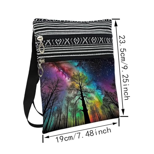 Aurora Messenger Bag Small Ethnic Pattern Printed Adjustable Strap Crossbody Zipper Pouch Aurora Phone Organizer Wallet Cute Shoulder Handbag for Women2