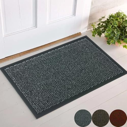 parpyon® Zerbino ingresso casa interno LIPARI tappeto ANTISCIVOLO CM 60X90 per entrata ASCIUGAPASSI Aderisce al pavimento NON piega Tappeti moderni (Grigio3, CM 60X90)