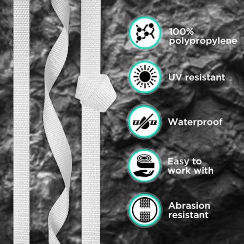 Image of TECEUM 3 /4 inch & 5 /8 inch & 1 inch & 1.5 inch & 2 inch Webbing - 10 25 50 Yards - 40+ Colors - Heavy Duty 1 Inch 1.5 Inch 2 Inch Backpack Straps - Webbing for Outdoors Indoors Crafting DIY