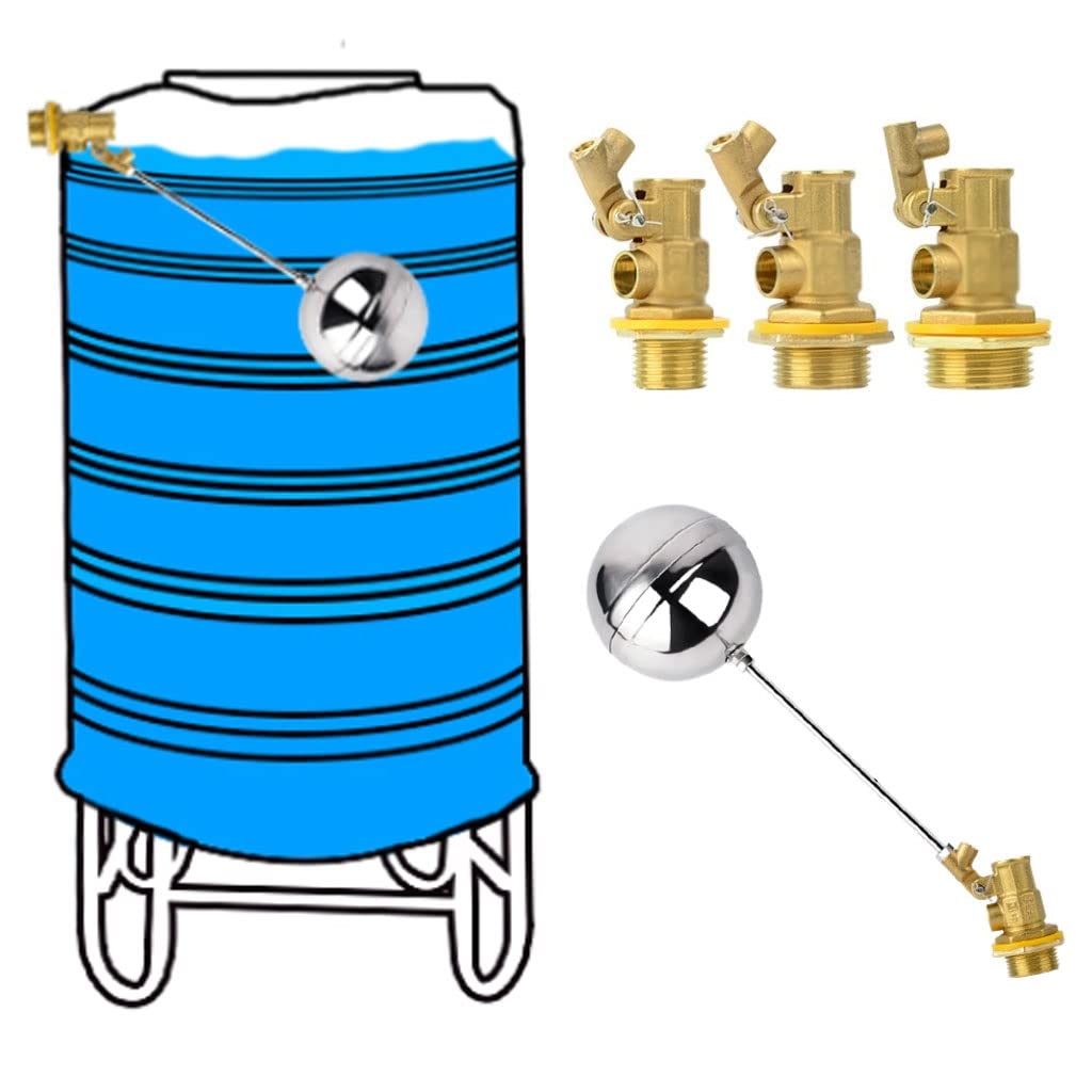 Válvula de llenado de cisterna Flotador, Cisterna de acero inoxidable con control de flujo, 1 unidad, 1/2", 3/4" y 1", DN15, DN20 y DN25(1")