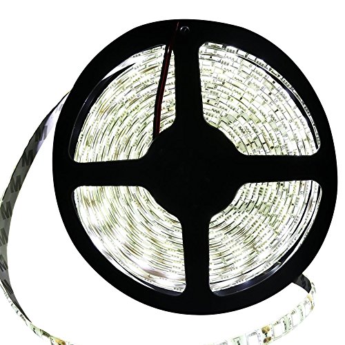 XUNATA 16.4ft Flexible Waterproof LED Strip Lights, 5050 DC12V 300 LEDs 5m/lot Light Strip(Warm White)