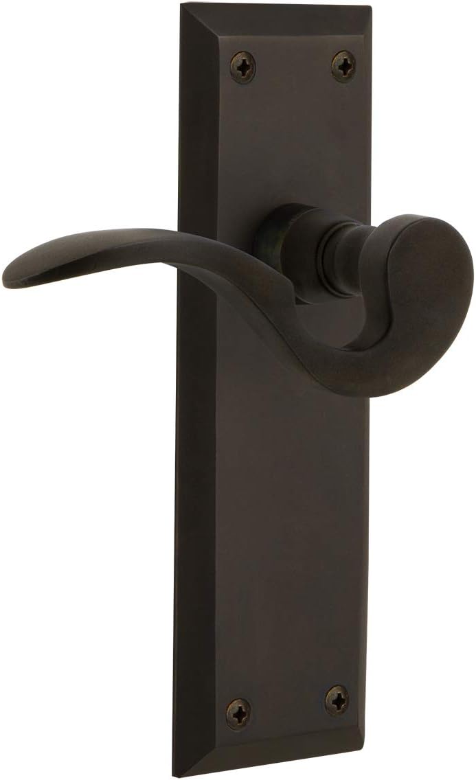 Nostalgic Warehouse New York Plate Double Dummy Manor Lever in Oil-Rubbed Bronze