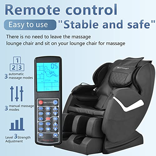 Image of BestMassage Massage Chair Zero Gravity Full Body Electric Shiatsu Massage Chair Recliner with Foot Rollers Built-in Heat Therapy Air Massage System Stretch Vibrating for Home Office(Black)