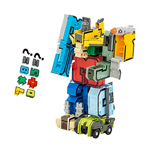 数字ロボットアクションフィギュアおもちゃの数字が車に変換/恐竜ビルディングブロック変形ロボット子供のための教育学習ギフト 数字ロボットアクションフィギュアおもちゃの数字が車に変換/恐竜ビルディングブロック変形ロボット子供のための教育学習ギフト