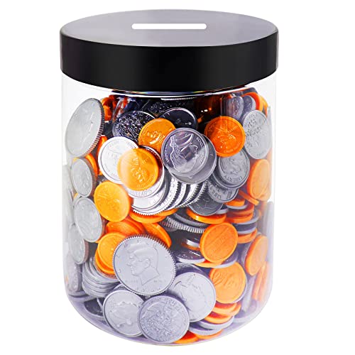 Mczcent Tirelire Transparente, Grande Tirelires Plastique pour Pièces de Monnaie, Grand Tire Lire Piggy Coin Money Tip Bank Jar Box Tire-Lire Pot à Pourboire...