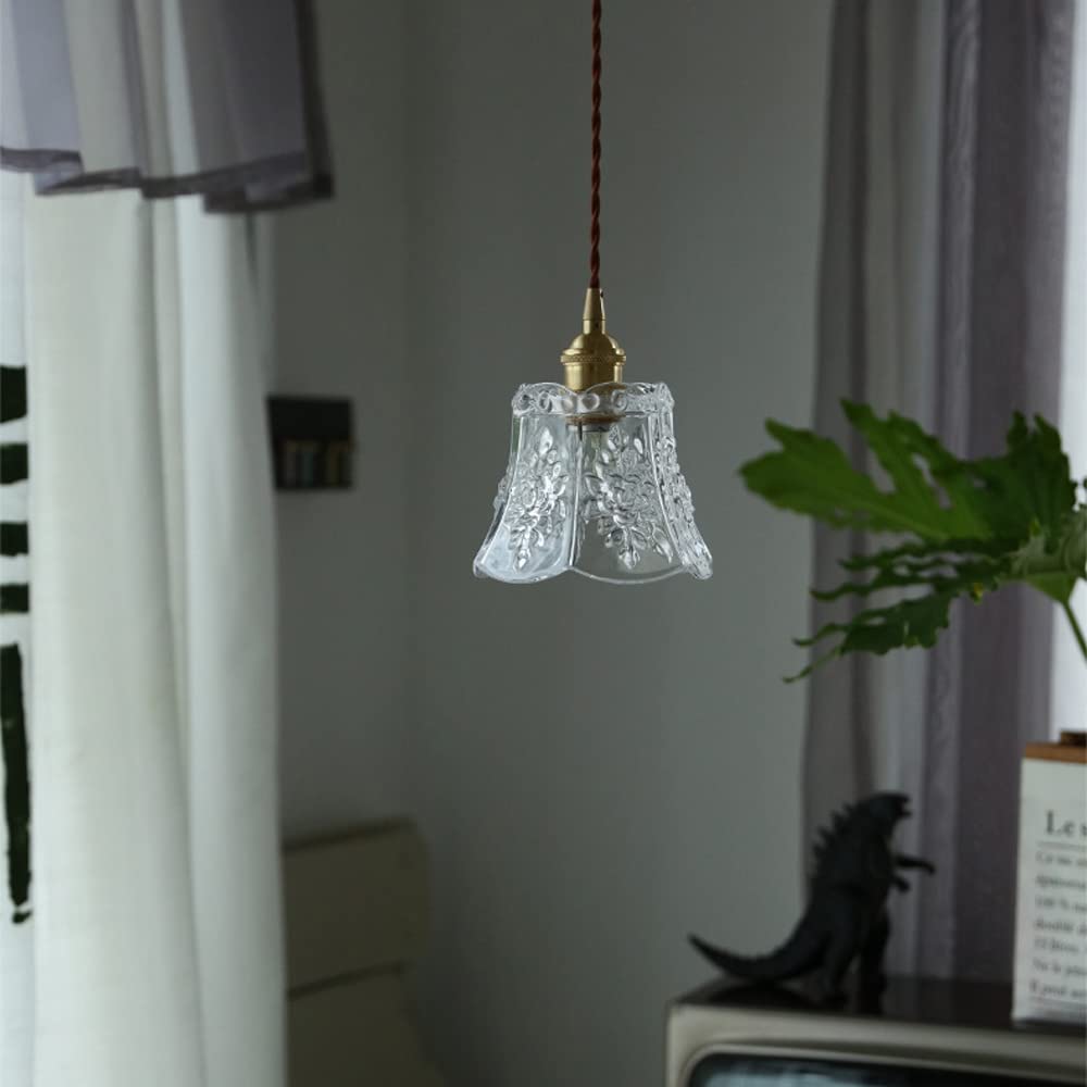 Lampy wiszące ze szkła E27 o regulowanej wysokości, w pełni miedziane, ze szklanym kloszem, kompatybilne z jadalnią, salonem, sypialnią, żyrandole d