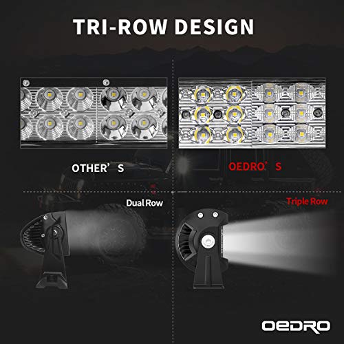 Image of OEDRO 32 Inch LED Light Bar Tri-Row 600W Spot Flood Combo Beam | 66120LM Work Light with Wiring Harness Off-Road Light LED Driving Lights Boat Lighting Fit for Jeep UTV ATV Truck SUV