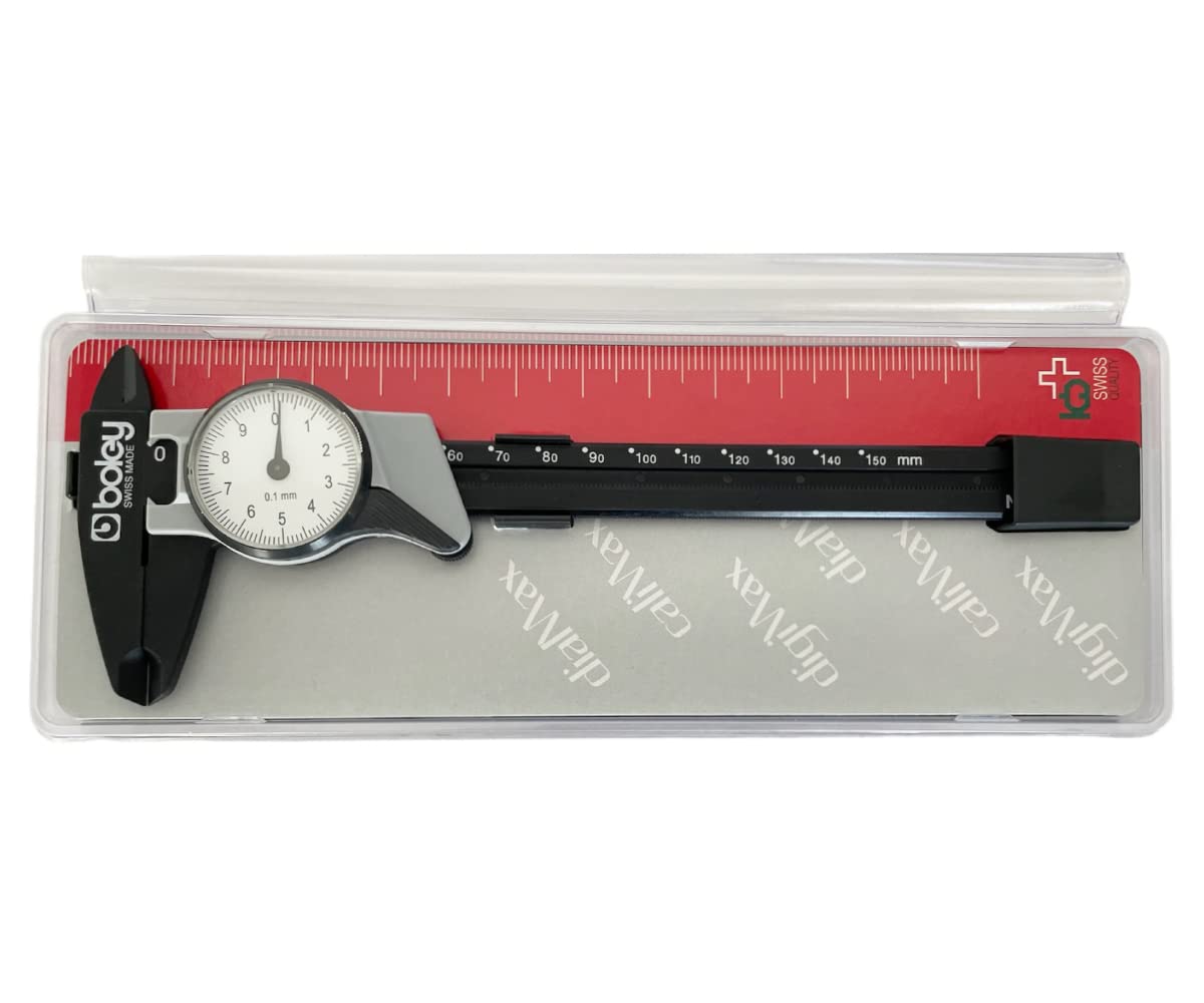 BUZZUFY Calibro di precisione in plastica con orologio analogico 0-150 mm per orologiai, Nero , L