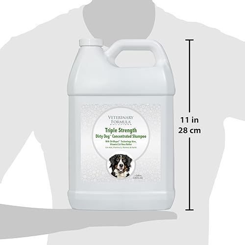 Miniatura 6 de Veterinary Formula Solutions Champú concentrado para perros sucios de triple resistencia, 1 galón, tecnología DirtRepel limpia perros extra sucios y