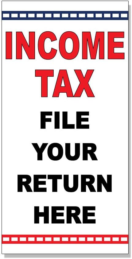 Income Tax Red Black DECAL STICKER Retail Store Sign 8
