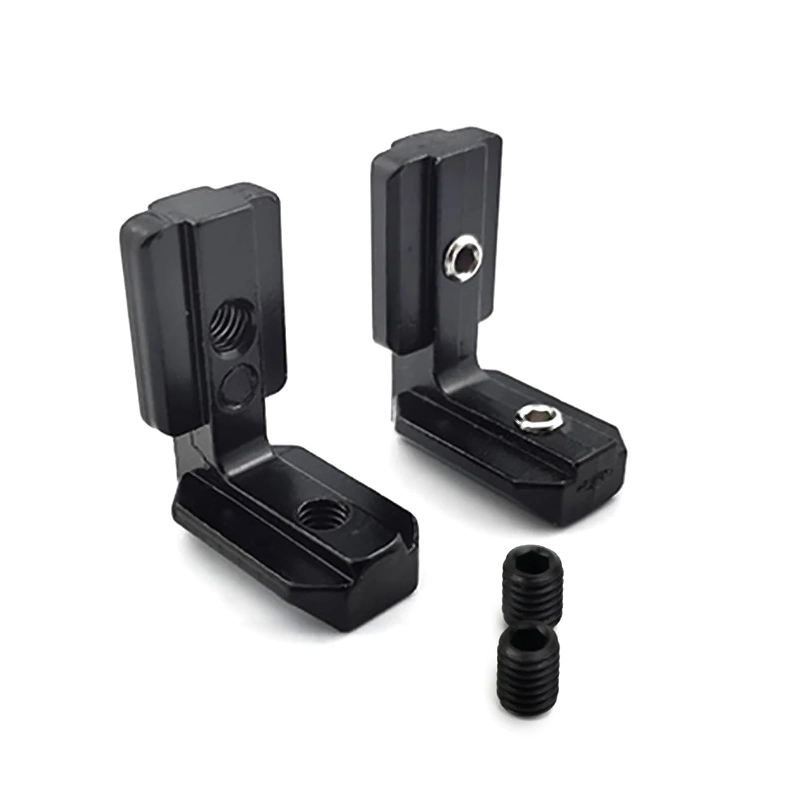 Rrypbovg 40-M6 Black L Brackets 10Pcs/Lot Inside Hidden Corner Connector With Screws For 2020 3030 4040 4545 Series Aluminum Profile(40-M6 Black)