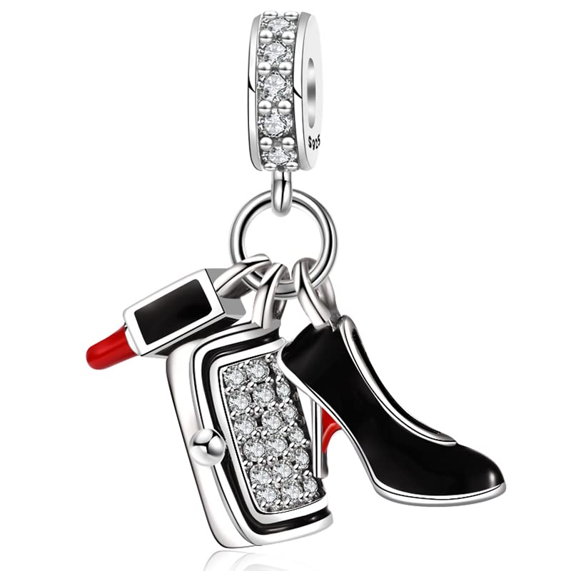 Symretie Ciondolo Donne in Argento Sterling 925, con Zirconia Cubica, Compatibile con Bead Charm Braccialetti Pandora e Collane Europei per Donne Ragazze