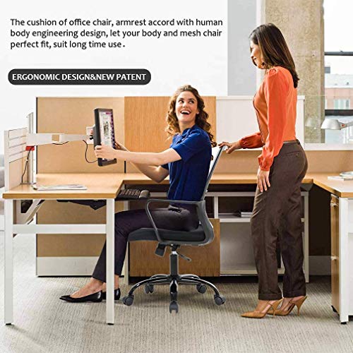 2 Pack Mesh Office Chair,Desk Chair, Computer Chair Swivel Rolling Executive Lumbar Support Task Mesh Chair Metal Base for Women&Men,Ergonomic Executive Chair with Armrests,White