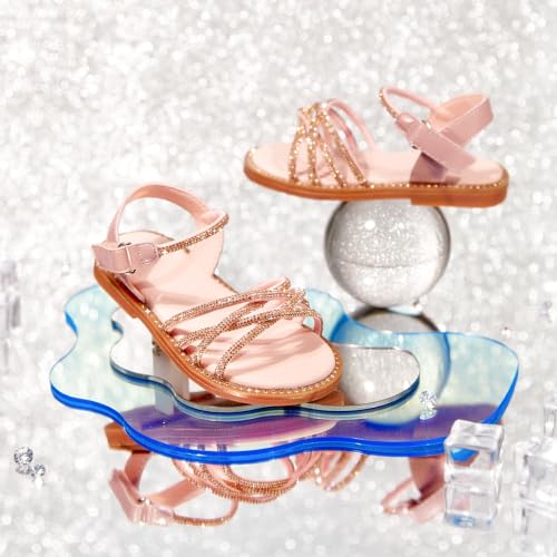 Image of PHIRAMIN Toddler Flower Girl Sandals - Girl Dress Shoes Toddler Little Kid Wedding Party