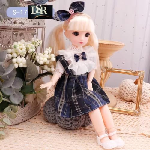 Image of DSR 30 CM Joint Movable Doll for Kids | Sound Playing Toy | Beautiful Frock | Same Color Delivered (M /White Black)