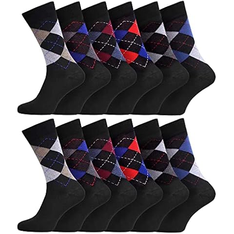 Socksmad 12-Pack Men’s Smart Breathable Socks Everyday Multicoloured Cotton Socks for Men UK 6-11 Size Cover