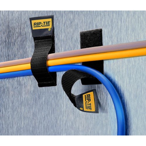 Rip-Tie 1" x 4" Cable Catch Black Hook and Loop Fastener 5 pcs. C-04-005-BK